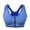 Blue, variant on BadPiggies Set of 3 Pack Women Zip Front Sports Bra Wireless Post-Surgery Bra Removable Pad Tank Top Active Yoga Racerback Sports Bras, L