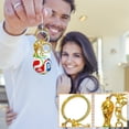 thumbnail image 5 of Decorr Soccer Ball Keychain, 1.4" National Flag Pattern Soccer Pendant with Trophy Charm, Mini Soccer Keyring for Backpacks, Bags & Gifts (5 Styles Available), 5 of 7