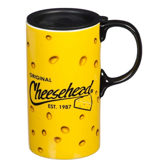 Original Cheesehead Ceramic Tall Boy Travel Cup w/ Gift Box, 20 oz. 3TBT5070
