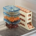 thumbnail image 3 of 4 Tiers Egg Holder for Fridge - 4-Layer Automatic Egg Rolling Dispenser, Space-Saving Large Capacity Dedicated Rolling Egg Storage Box for Refrigerator Eggs Storage Container (White), 3 of 5