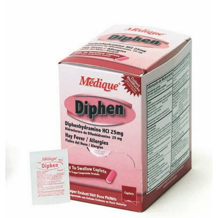 Medique Diphen Allergy Caplets, Diphenhydramine HCl 25mg-Box of