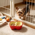 thumbnail image 4 of Ceramic Pet Dog Bowls,Apple Shaped 2 in 1 Pet Feeding Bowls and Water Bowl for Small Dogs,Cute Household Pet Daily Feeding Supply, 4 of 6