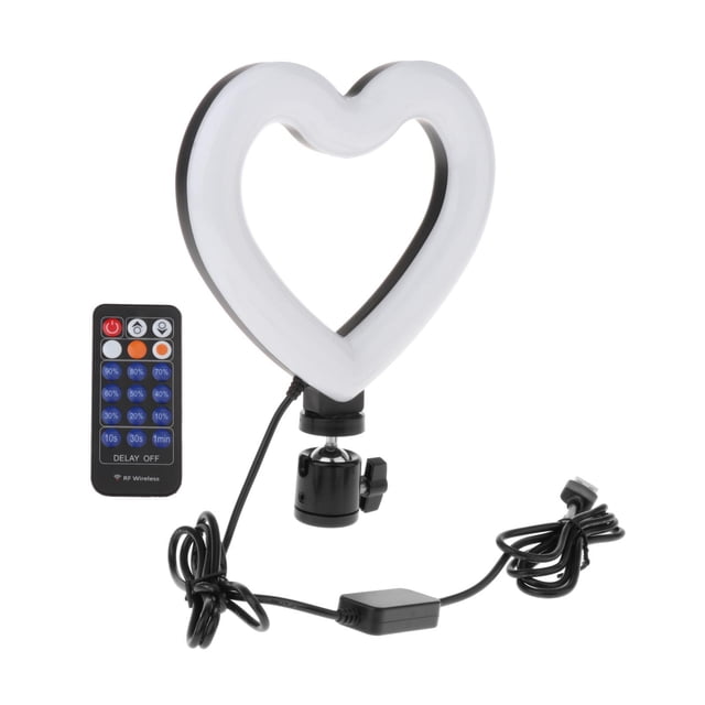 de Luz LED de Corazón para Computadora Portátil / Luz de Computadora para Videoconferencias / Juego de Iluminación de Videoconferencia, Lámpara Control remoto Macarena Anillo de luz Selfie