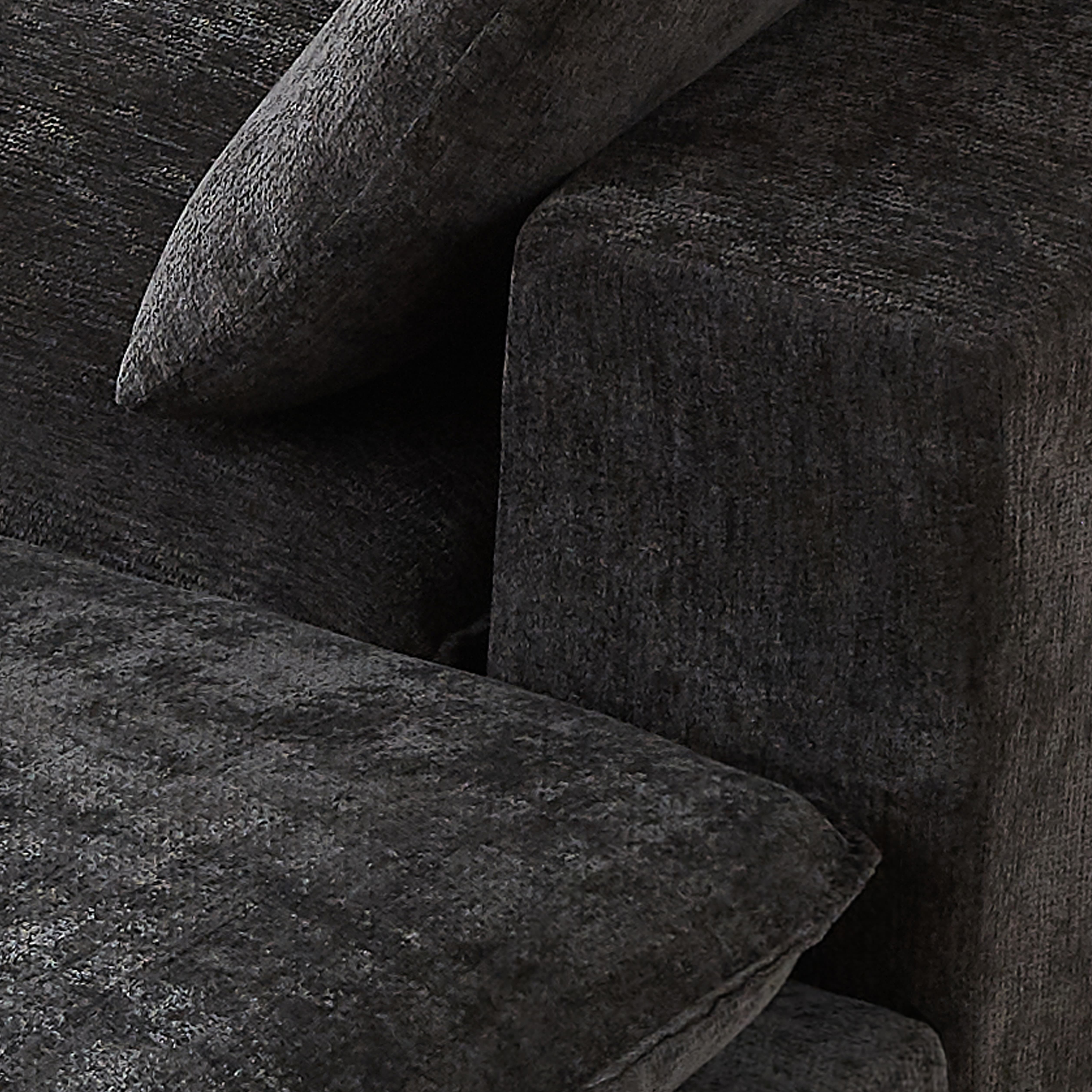 MAYEERTY Modern Modular Chenille Sofa, Black Cloud-Soft Sectional Couch for Living Room