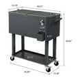 thumbnail image 3 of IM Beauty 87.5*91*38.5cm 80QT Rectangular Plastic Box Iron Foot Tube Refrigeration and Insulation Cart Dark Grey, 3 of 8