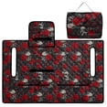 thumbnail image 5 of Whosucclay Cart Seat Towel for EZGO Club Car, Travel Ready Design 4 Front Pocket Quilted Golf Cart Seat Covers All-Weather Protection, Skull Red Rose Pattern, 5 of 9