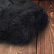 Hommes Hiver Gants en Cuir Noir pour la Conduite Robe en Cuir de Mouton Véritable Polaire Chaud Doublé Gants – image 4 sur 6