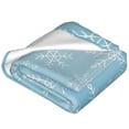 thumbnail image 2 of Bixox Fleece Blanket Snowflake Snowing Pattern Super Soft Double-Sided Microfiber Flannel Blanket for Sofa, Bed, Couch,Suitable for All Seasons - 50"x40", 2 of 5