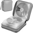 thumbnail image 2 of Cd Case, 48 Capacity Hard Plastic Portable Travel Dvd Case Silver, 2 of 5