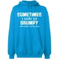 thumbnail image 2 of OXI Hoodie Sweatshirt - I Wake Up Grumpy, Basic Casual Hoodie for Men's and Women Fleece Hoodie Long Sleeve - Sapphire Large, 2 of 3