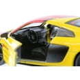 thumbnail image 5 of 2020 Audi R8 Coupe Livery Edition, Yellow w/Red Stripe - Kinsmart 5422DF - 1/36 Scale Diecast Car, 5 of 6
