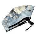 thumbnail image 6 of Compact Sun Umbrella Windproof Travel Umbrellas for Rain Strong Portable UV Protection Blue Floral Snowman, 6 of 8