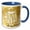 Blue/White, variant on 3drose, Image of Happy New Year in Gold Bubbles Words and Champagne, 15oz Two-tone Red Mug
