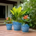 thumbnail image 5 of Ceramic Planter Set of 3(6/8/10 inch) with Drainage Hole, Round Indoor Outdoor Pots for Plants for Snake Plant & Home Office Decor Sky Blue, 5 of 7