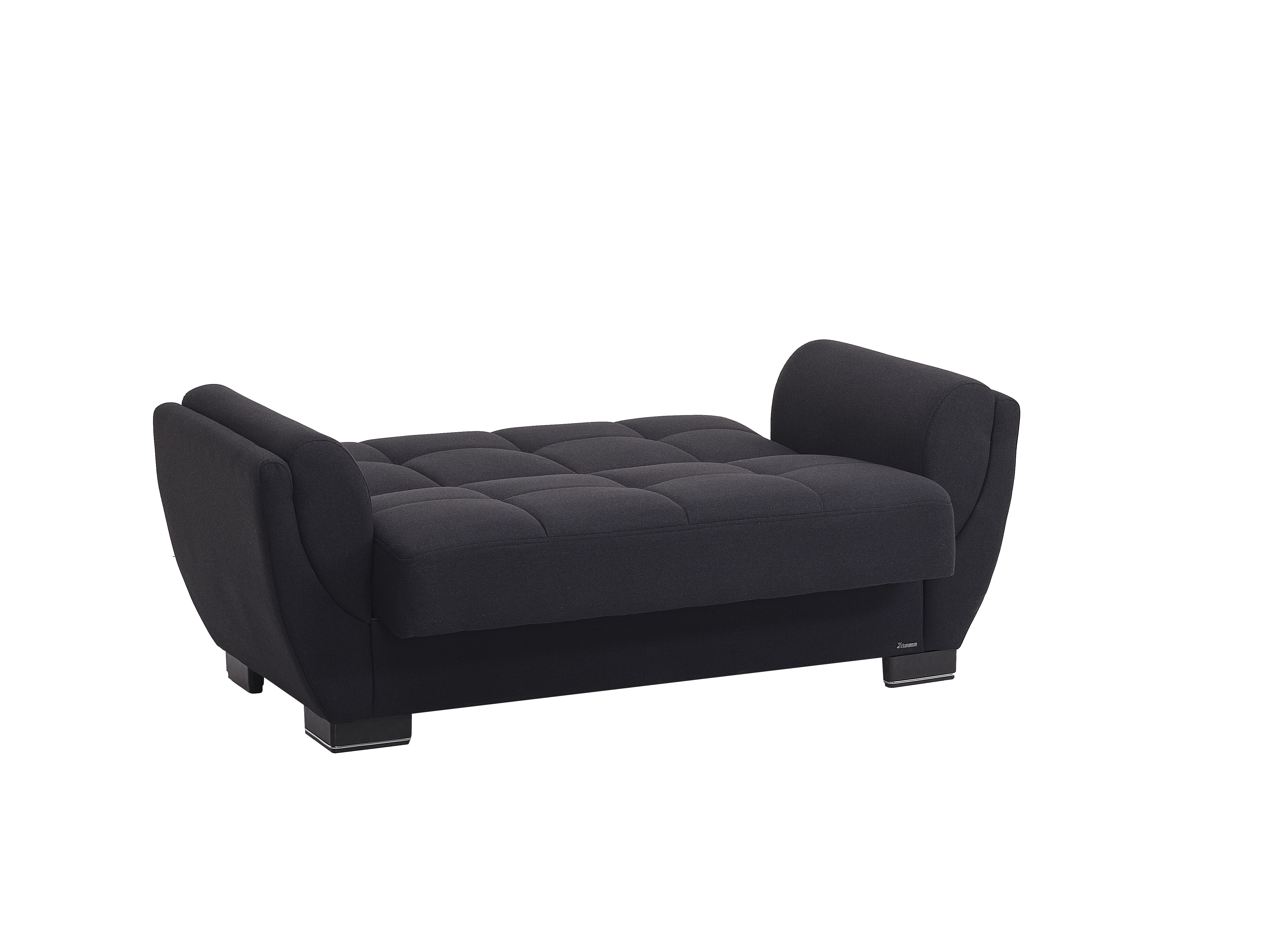 Ottomanson Convertible Sleeper Loveseat with Hidden Storage, Firm Seating, Dark Blue