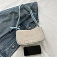 thumbnail image 4 of Bolso Hombro Tejido Paja para Mujer Mano Informal A () Azul, 4 of 9