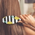 thumbnail image 4 of Lemon Hair Brush, Floral Yellow Lemon Print Detangling Hairbrush, Retro Summer Fruit Design, Vintage Style, Comfortable Grip, 4 of 8