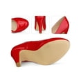 thumbnail image 2 of BLISSFUL STEP Round Toe Platform Stiletto Heel Mary Jane Pumps for Women Red 7, 2 of 6