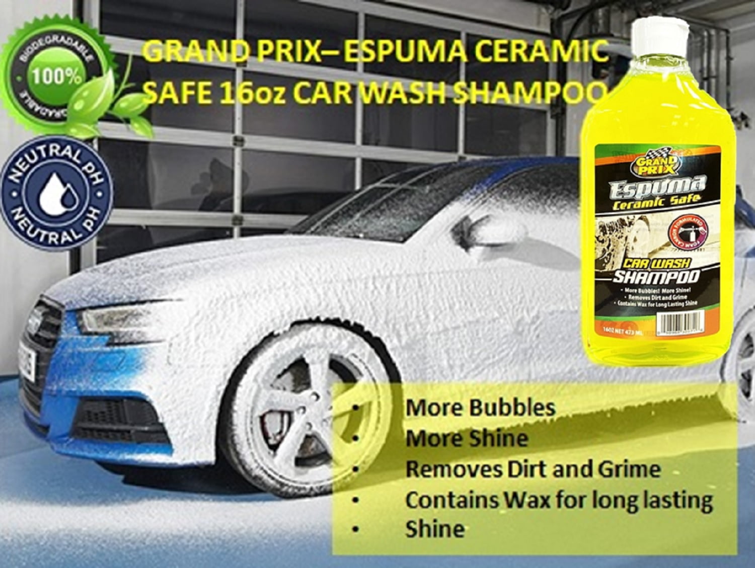 Grand Prix Espuma Ceramic Safe Car Wash Shampoo 16 oz