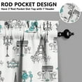 thumbnail image 5 of Vintage Paris Kitchen Curtains Set - Fashion Travel Tier and Valance with Girly Pink Beach Girl Adventure Explore Trip Journey Vacation Flight Airplane Print, Light Filtering Drapes, 5 of 6
