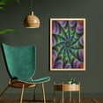 thumbnail image 2 of Fractal Wall Art with Frame, Psychedelic Tentacles Converging into Flower Form Infinity Spinning Focus Design, Printed Fabric Poster for Bathroom Living Room, 23" x 35", Green Purple, by Ambesonne, 2 of 2