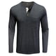 thumbnail image 3 of Blusas y camisas de manga larga con cuello redondo para hombre, blusa básica lisa de color puro y musculosa de manga larga, blusas y camisas de manga larga con cuello redondo para hombre., 3 of 5