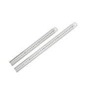 Uxcell 30cm 40cm 12-16 Inch Straight Ruler Metric Stainless Steel Measuring Ruler Tools 2 in 1 Set