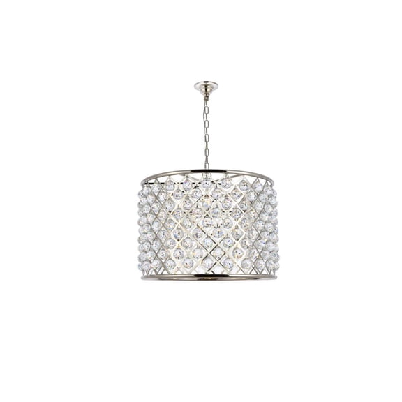 1206 Madison Collection Pendent lamp D:27.5" H:21" Lt:8 Polished nickel Finish (Royal Cut Crystals)