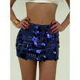 thumbnail image 5 of qucoqpe Sequin Skirt for Women Sparkly Stretchy Bodycon Mini Skirts Night Out Party Skirts, 5 of 5