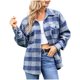 thumbnail image 2 of Puntoco moda mujer manga larga frente abierto ropa de abrigo suelta impresión blusa abrigo Tops bolsillos blusa liquidación Puntoco Puntoco-6617, 2 of 9