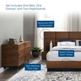 thumbnail image 5 of Platform Queen Bed Dresser Chest Nightstand Set, Wood, Brown Walnut, Modern Contemporary Urban Design, Bedroom Master Guest Suite, 5 of 10