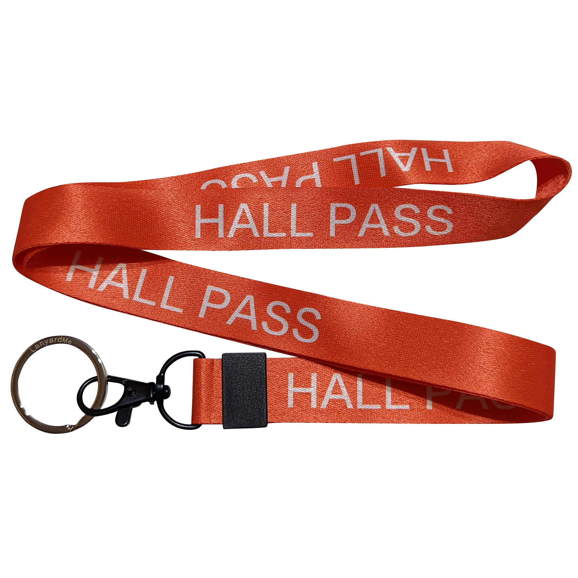 Hall Pass School Classroom Orange Keychain Lanyard