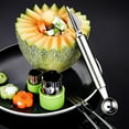 thumbnail image 7 of ELAYARD 2Pcs Multiuse Stainless Steel Melon Baller Scoop for Fruits Ice Cream and Salad, 7 of 7