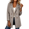 thumbnail image 3 of Sweatshirt for Women Dqueduo Fashion Women Long Sleeve Turn-down Collar Cardigan Tops Winter Solid Outerwear Coats Gray S, 3 of 9