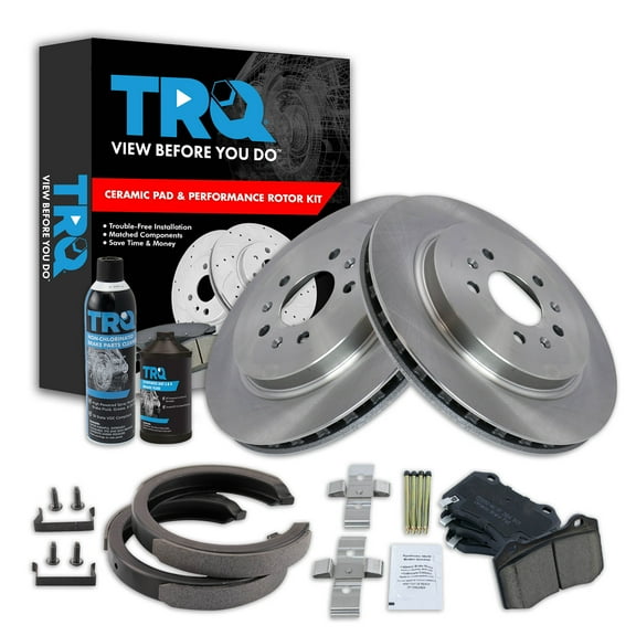 TRQ Rear Brake Pad & Rotor Kit BKA38512 Fits Select 2006-2008 Cadillac STS