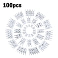 thumbnail image 1 of Abrazadera de madera de sellado de 100 piezas, clip para fotos artesanales, abrazadera de almacenamiento para bocadillos, color blanco seitruly HA5499-04B, 1 of 6