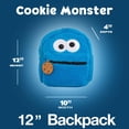 thumbnail image 4 of Mochila de peluche Sesame Street Cookie Monster para niños pequeños 30 cm, 4 of 7