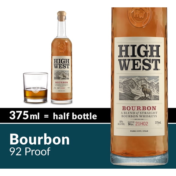 High West Bourbon Whiskey, 375 mL Bottle, 46% ABV