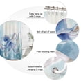 thumbnail image 3 of 54x78 Inch Shower Curtain Decorative Ocean Octopus Bathtub Bath Curtains Fabric Waterproof Bathroom Decor, Coastal Seagrass Blue Nautical Seaweed Small Stall Shower Curtain Set with 12 Hooks, 3 of 7