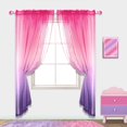 thumbnail image 3 of 2 Panels Girls Room Decoration Color Gradient Sheer Curtains for Bedroom, Rod Pocket Drapes Multi Colored Curtains Window Decor for Living Room Bedroom, 3 of 6
