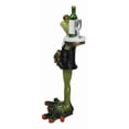 thumbnail image 3 of Green Toad Frog Silver Service Butler With Wine Glass And Bottle Figurine 7"H, 3 of 9