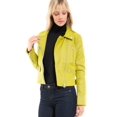 thumbnail image 6 of Made by Olivia Women's Long Sleeve Zipper Closure Moto Biker Faux Leather Jacket, 6 of 7