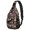 Geometric Triangle Brown Pattern, variant on Geometric Triangle Brown Pattern Sling Backpack, Unisex Daily Travel Sling Pack with Side Mesh Pockets, Adjustable Ambidextrous Strap Gift Ideas for Hiking Cycling Walking