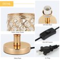 thumbnail image 3 of 2pcs Modern Gold K9 Crystal Table Lamp Nightstand Desk Reading Lamp Decorative, 3 of 5