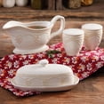 The Pioneer Woman Farmhouse Lace Butter Dish with Gravy Boat and Salt