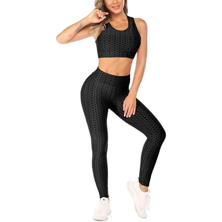 TESNN Workout Sets for Women 2 Piece Textured Yoga Outfit Athletic Set Gym  Activewear Set | Walmart Canada