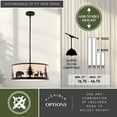 thumbnail image 4 of Acadia 3L Bronze Rustic Pendant Light White Linen Bear Deer Tree, 4 of 11
