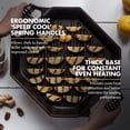 thumbnail image 3 of FINEX 12" Cast Iron Grill Pan - Grill Pans with Superior Heat Distribution - Near Non-Stick for Easy Cleaning - Cast Iron Grill Pan - For Indoor & Outdoor Grilling - Pre-Seasoned with Flaxseed Oil, 3 of 7