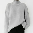 thumbnail image 2 of BKQCNKM Womens Sweaters Sweaters For Women Loose Long Sleeve Pull On High Neck Solid Color Women'S Cardigans Warm Pullover Sweater (Women) Gray S, 2 of 6