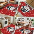 thumbnail image 6 of Christmas Area Rug 3x5 FT, Non Slip Entryway Bedside Carpet, Red Snowman Pine Cones Xmas Winter Snowflake Washable Soft Floor Carpet Indoor Mat Non-Shedding Throw Rug for Dorm Kitchen Home Office, 6 of 9